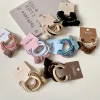 Milk coffee style bow hair band, Korean simple leather band, French retro versatile hair tie, new popular hair tie and hair accessory Specification image